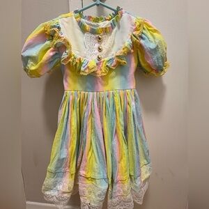 Vintage Striped Kids Casual Dress